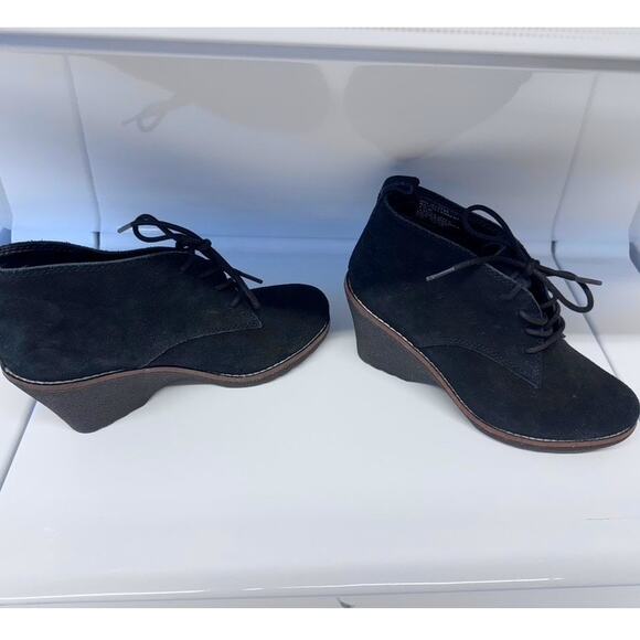 Black Suede, Lambert,Wedge, Ankle Bootie,Witchy, Goth, Whimsical,Size 7.5, - Picture 2 of 7